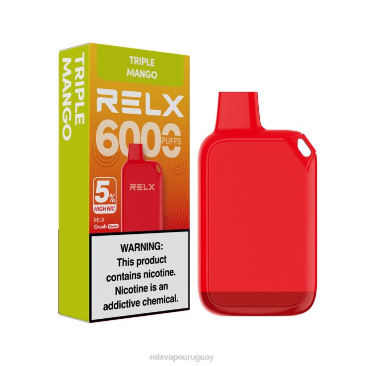 RELX Crush Pocket 6000 5% alto nic | Z48T426 ‎RELX Uruguay mango triple