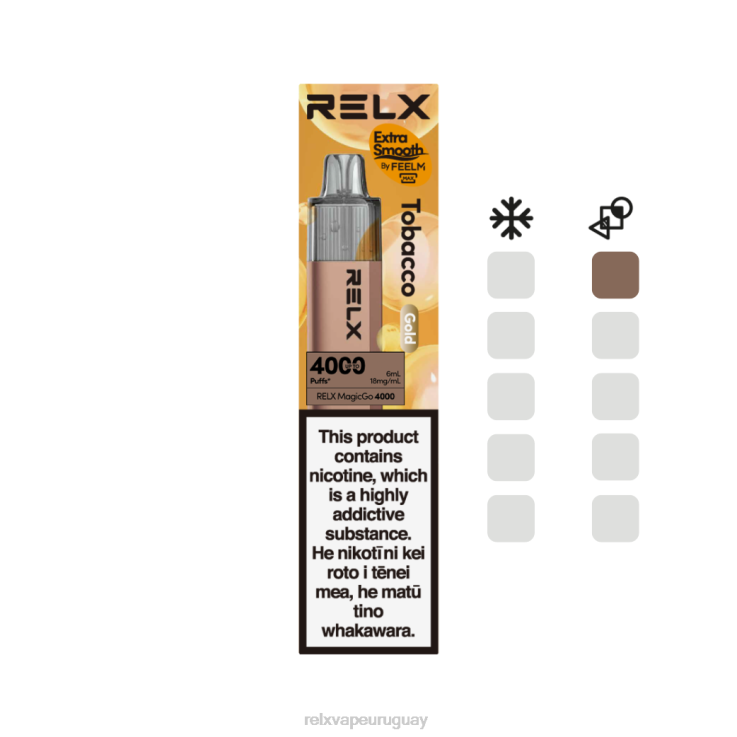 RELX MagicGo 4000 vaporizadores desechables | Z48T42 ‎RELX Uruguay tabaco (oro)