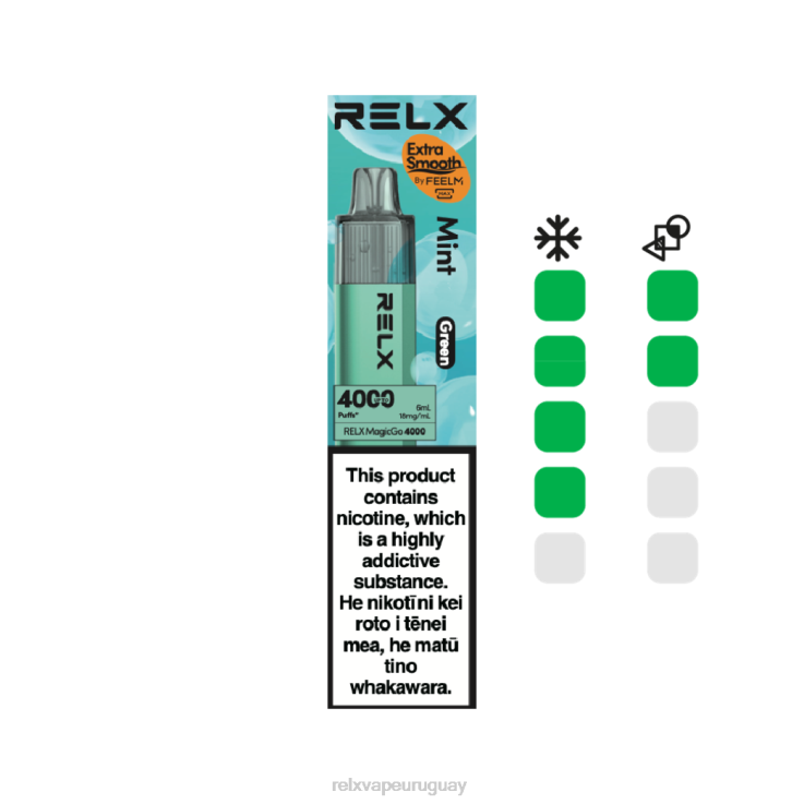 RELX MagicGo 4000 vaporizadores desechables | Z48T44 ‎RELX Vape Precio menta (verde)