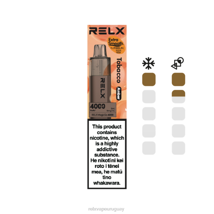 RELX MagicGo 4000 vaporizadores desechables | Z48T45 ‎RELX Sabores tabaco (ámbar)