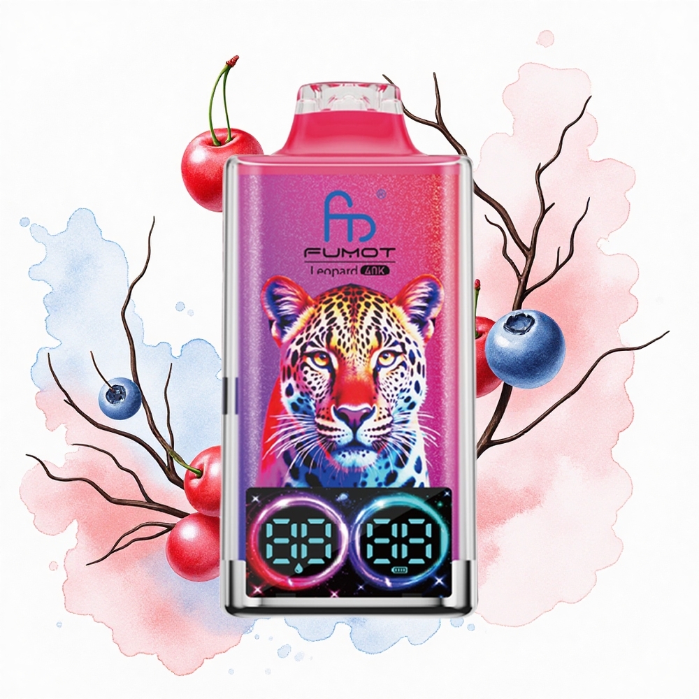 Fumot Leopard 40K Puffs Arándano Cereza Arándano Azul 5% Dual Mesh Tipo-C