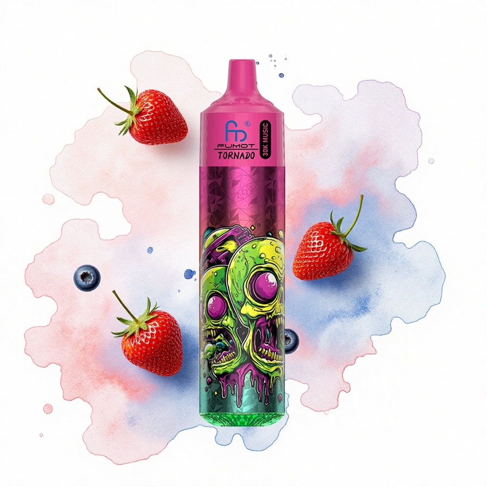 Fumot Randm Tornado 30000 Puffs Fresa Arándano LED 30mL 5% Malla 1.0 Ohm