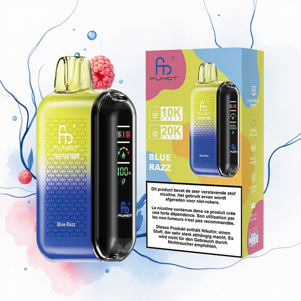 Fumot Tornado 20000 Puffs Azul Frambuesa Doble Malla 20ml