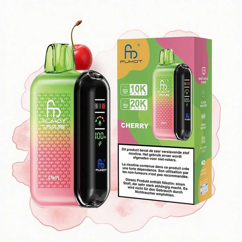 Fumot Tornado 20000 Puffs Cereza Dual Coil Inteligente