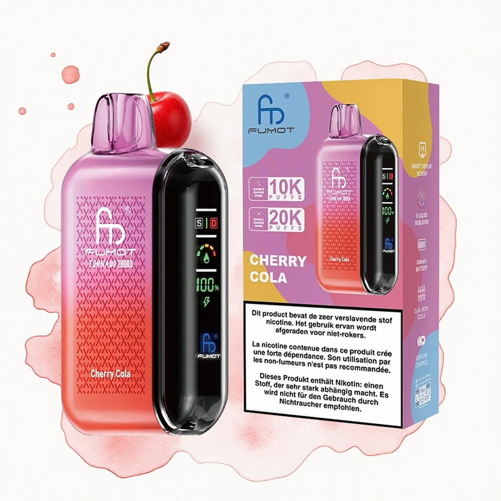 Fumot Tornado 20000 Puffs Cola Cereza Dual Malla