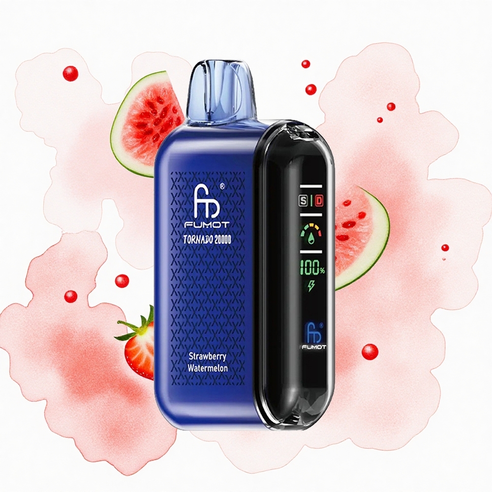 Fumot Tornado 20000 Puffs Fresa Sandía Dual Malla 20ml Pantalla Inteligente