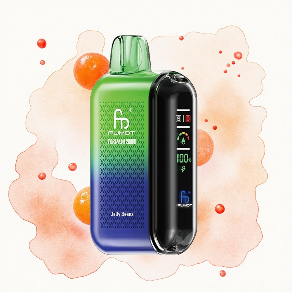 Fumot Tornado 20000 Puffs Frijoles de Malla Dual con Pantalla Inteligente y Control de Flujo de Aire