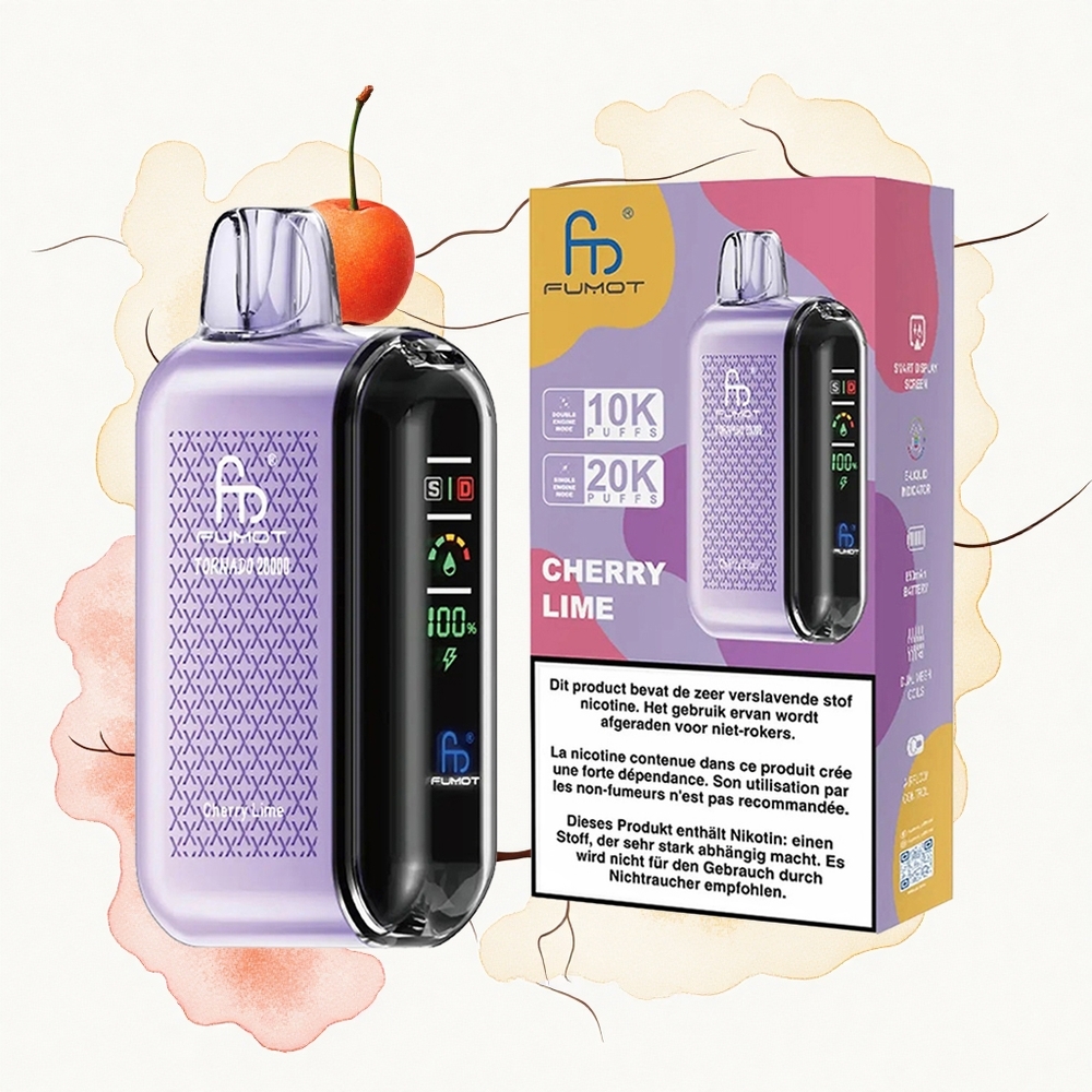 Fumot Tornado 20000 Puffs Lima Cereza Dual Malla 20ml