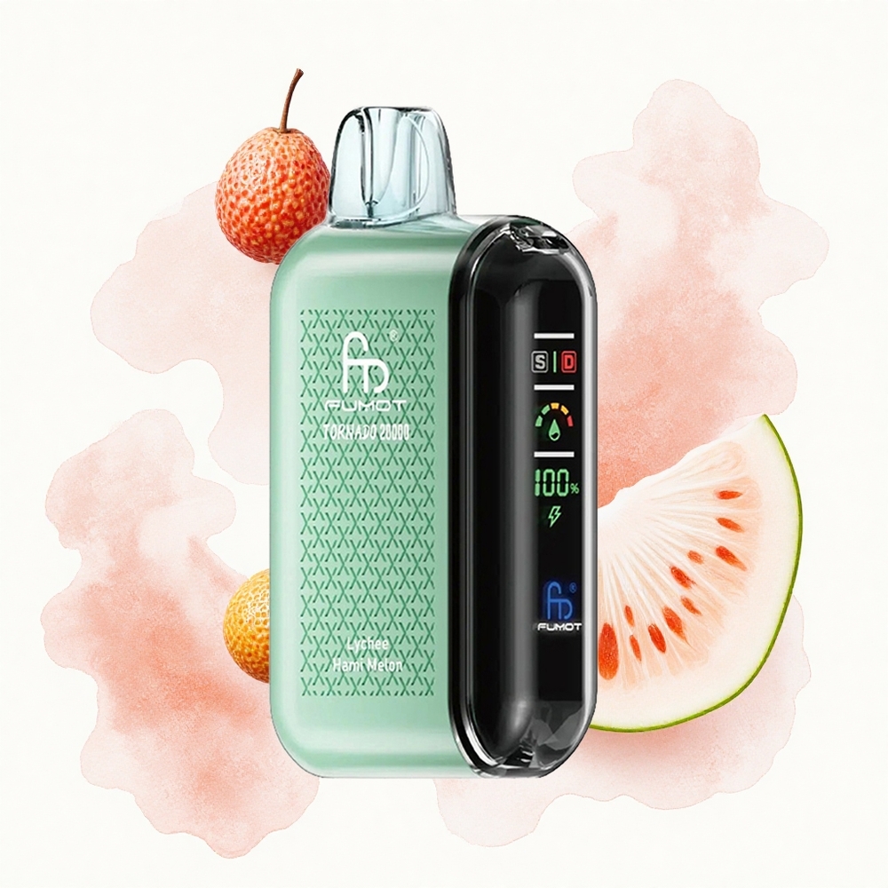 Fumot Tornado 20000 Puffs Melocotón de Hami con Batería Recargable y Control de Flujo de Aire