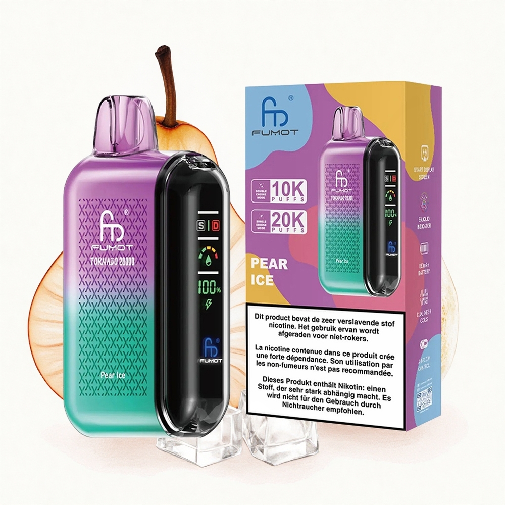 Fumot Tornado 20000 Puffs Pera Hielo Doble Malla 20ml