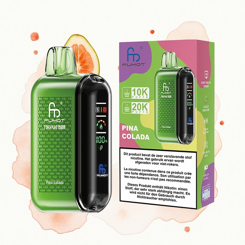 Fumot Tornado 20000 Puffs Piña Colada Dual Malla 20ml