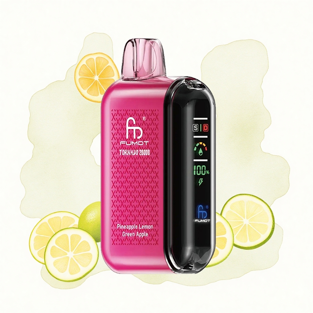 Fumot Tornado 20000 Puffs Piña Limón Manzana Verde con Batería Recargable y Control de Flujo de Aire