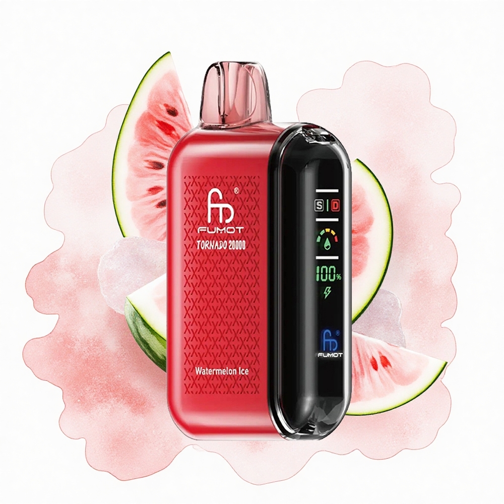 Fumot Tornado 20000 Puffs Sandía Hielo con Batería Recargable y Control de Flujo de Aire