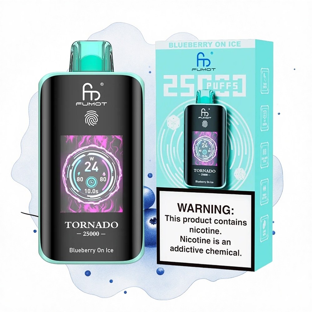 Fumot Tornado 25000 Puffs Arándano en Hielo HD 20ml Tipo-C