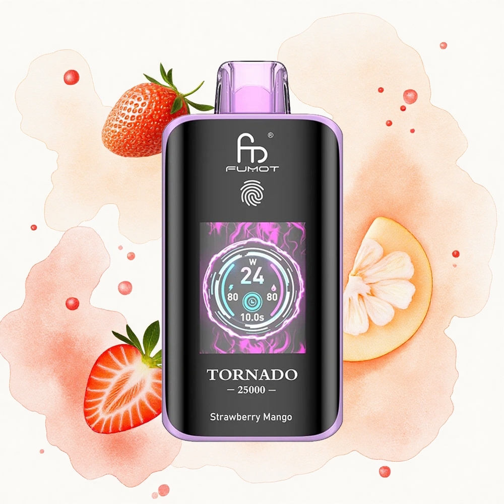 Fumot Tornado 25000 Puffs Fresa Mango HD Pantalla 700mAh 20ml