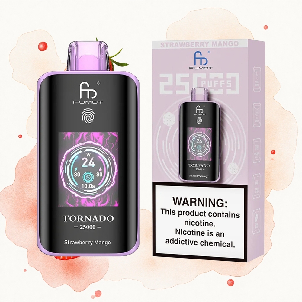 Fumot Tornado 25000 Puffs Fresa Mango HD Pantalla 700mAh 20ml