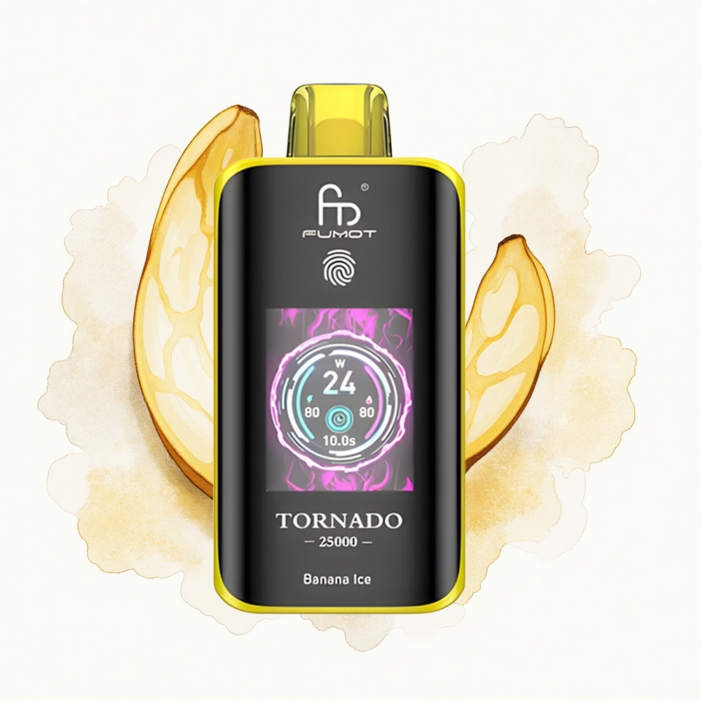 Fumot Tornado 25000 Puffs Helado de Plátano HD 700mAh Tipo-C