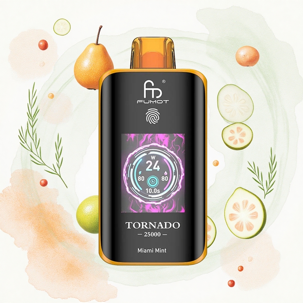 Fumot Tornado 25000 Puffs Menta de Miami Pantalla HD 20ml Tipo-C