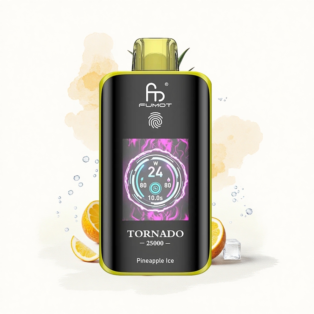 Fumot Tornado 25000 Puffs Piña Hielo HD Pantalla 700mAh Tipo-C