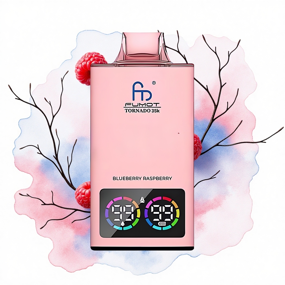 Fumot Tornado 35000 Puffs Arándano Frambuesa Doble Malla Luces RGB