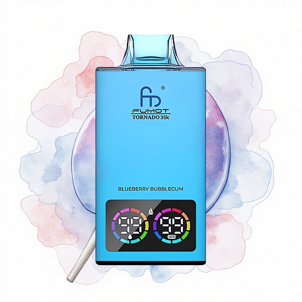 Fumot Tornado 35000 Puffs Chicle de Arándano Dual Mesh con Luz RGB