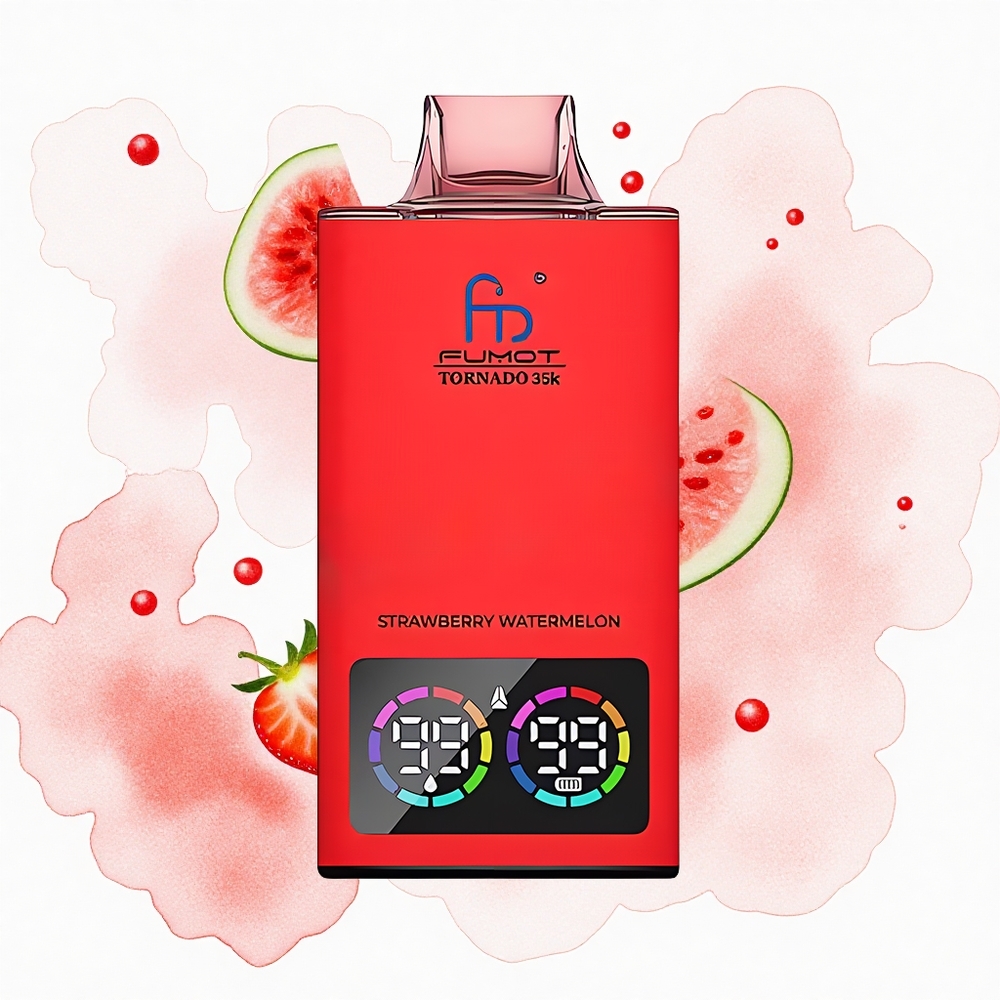 Fumot Tornado 35000 Puffs Fresa Sandía Doble Malla Luz RGB