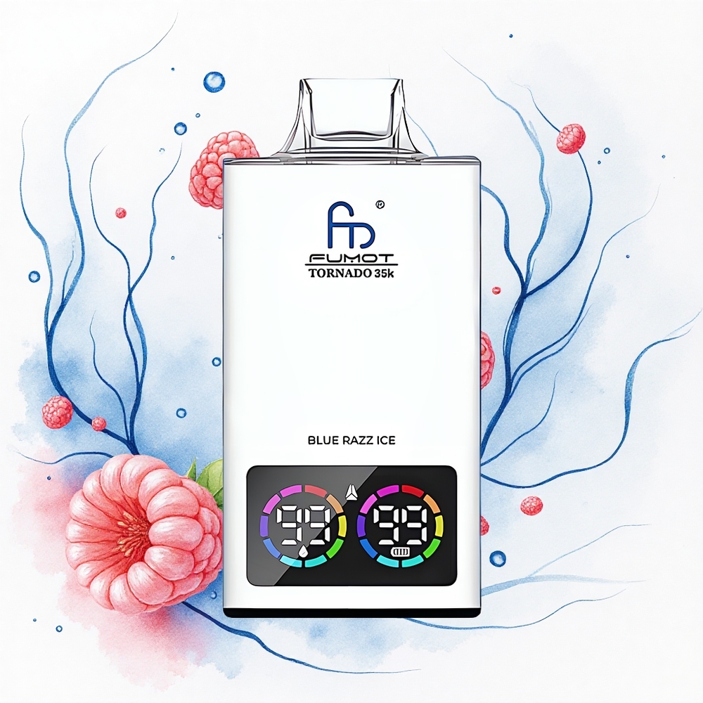 Fumot Tornado 35000 Puffs Helado Frambuesa Azul con Dual Malla y Luz RGB