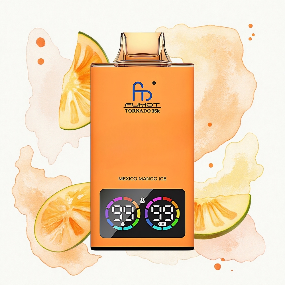 Fumot Tornado 35000 Puffs Helado de Mango Mexicano con Doble Bobina y Luz RGB Variable
