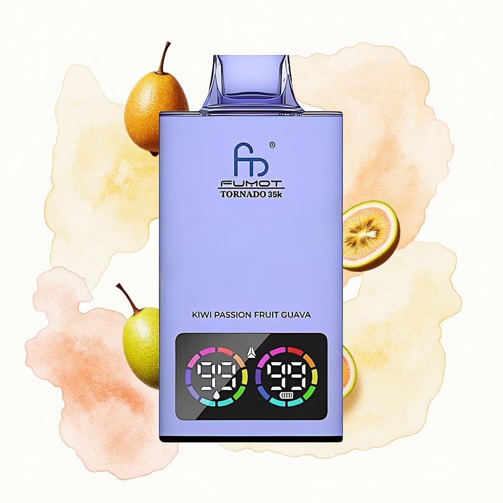 Fumot Tornado 35000 Puffs Pasión de Kiwi y Guayaba con Dual Malla y Luz RGB Variable