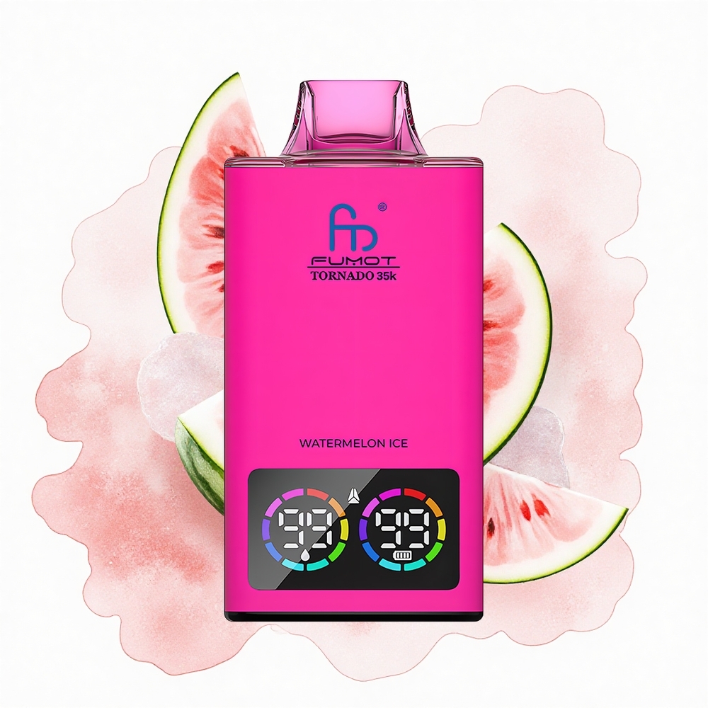 Fumot Tornado 35000 Puffs Sandía Helada con Bobina Doble y Luces RGB
