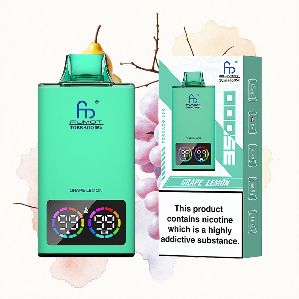 Fumot Tornado 35000 Puffs Uva Limón Dual Malla RGB