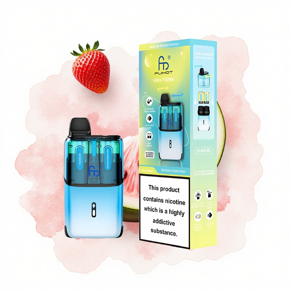 Fumot Ultra T32000 Puffs Bomba de Fruta - Fresa Sandía con Carga Rápida Tipo-C y 24ml