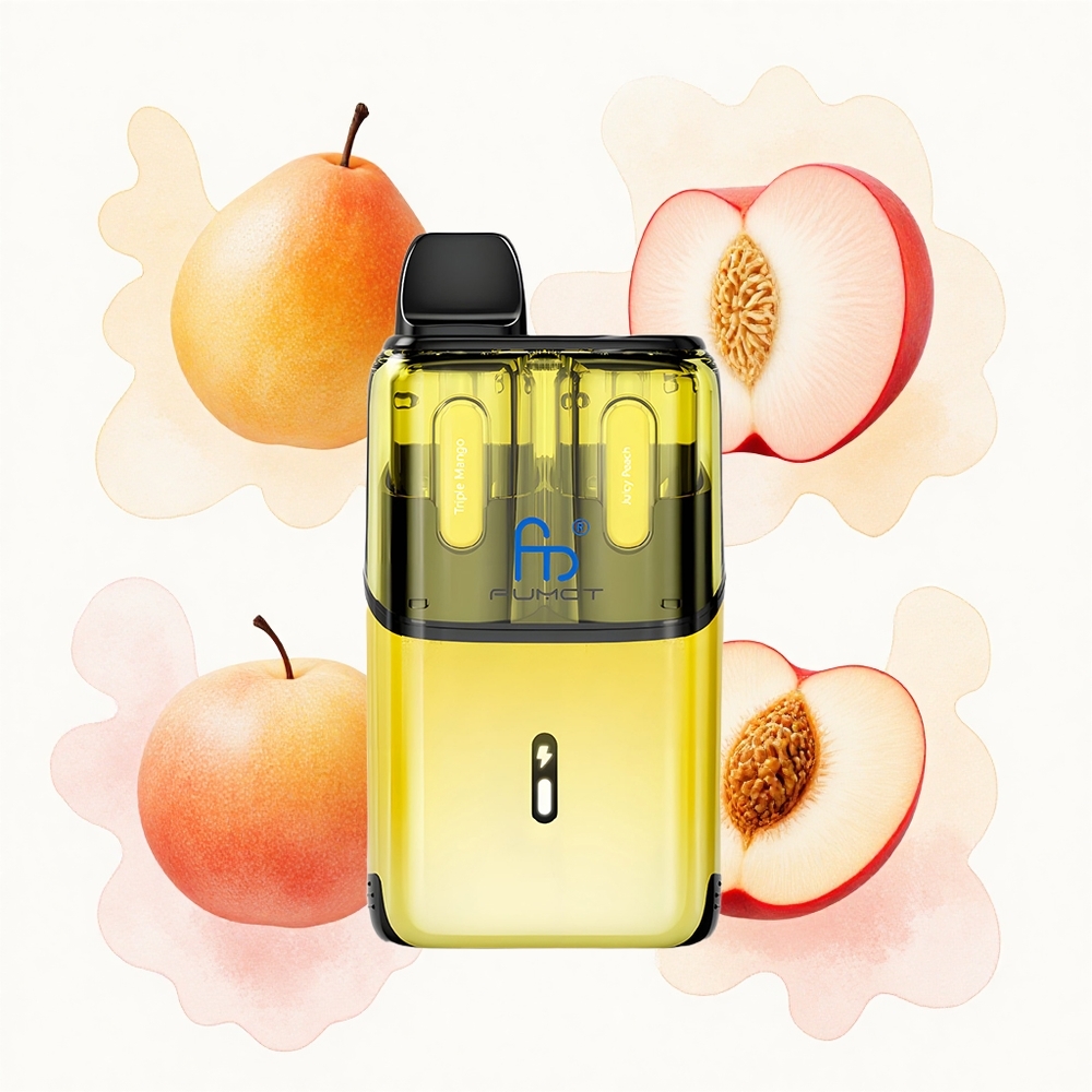 Fumot Ultra T32000 Puffs Triple Mango - Melocotón Jugoso con 24ml y Carga Rápida Tipo-C