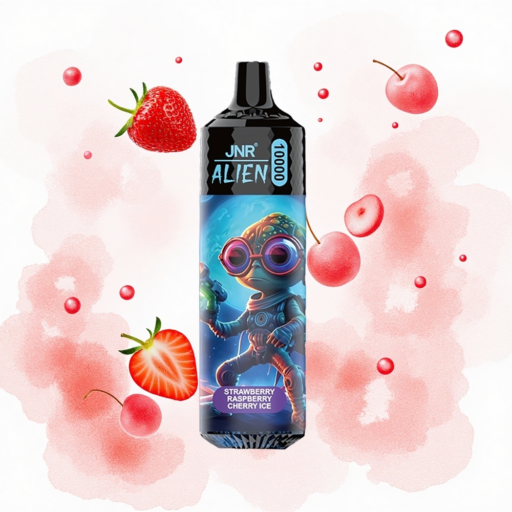 JNR Alien 10000 Helado de Fresa Frambuesa Cereza con LED RGB y Carga Rápida Tipo-C