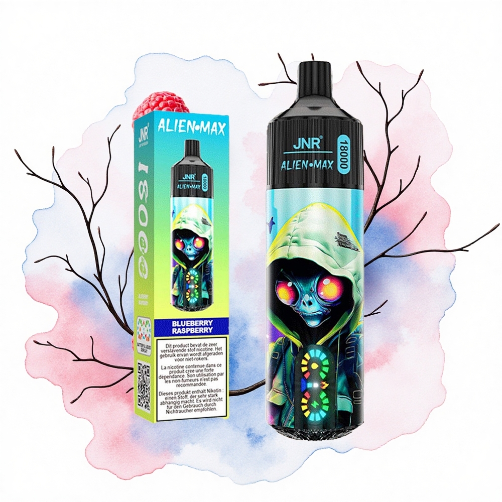 JNR Alien Max 18000 Arándano Frambuesa Dual Mesh LED Tipo-C