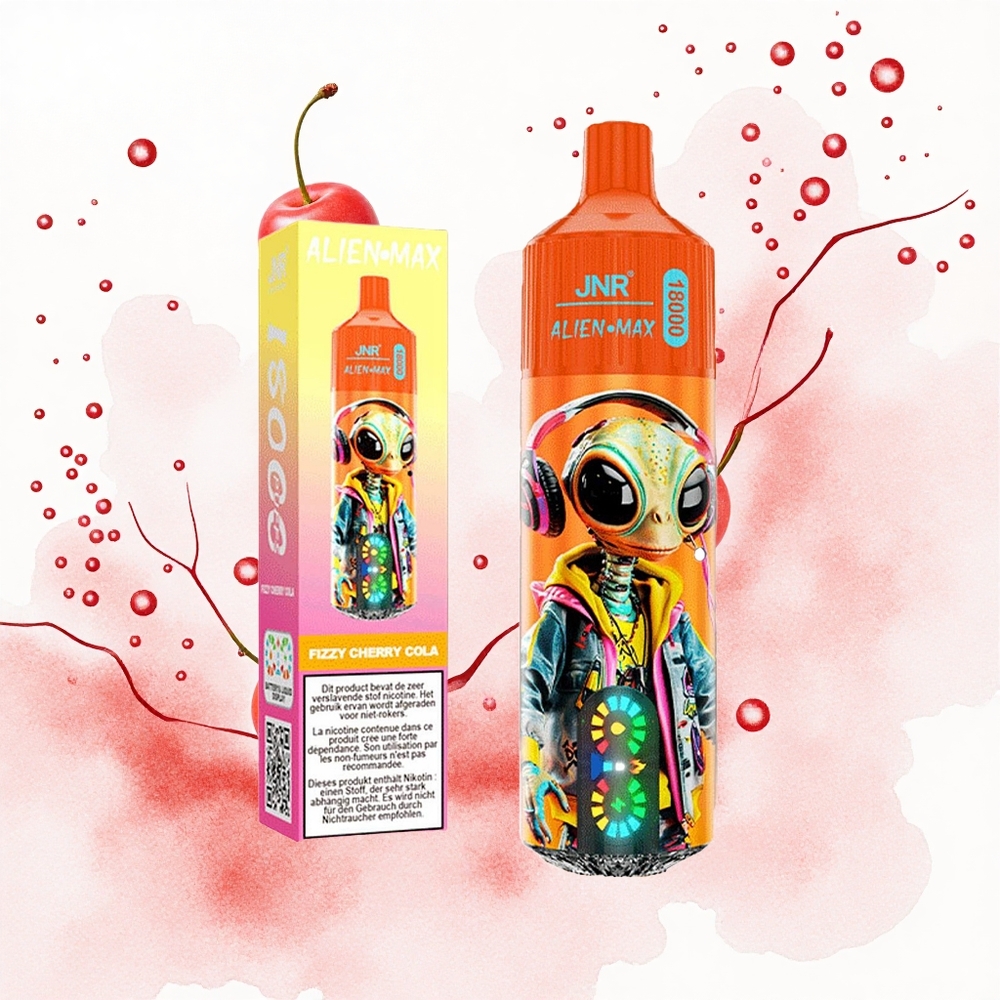 JNR Alien Max 18000 Refresco Cereza Efervescente con Doble Malla y Carga Rápida