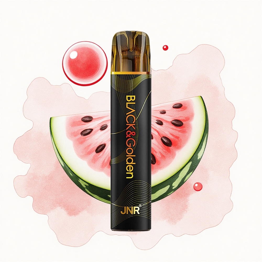 JNR Black&Golden 600+200 Chicle de Sandía 800 Puffs Sin Carga 2ml