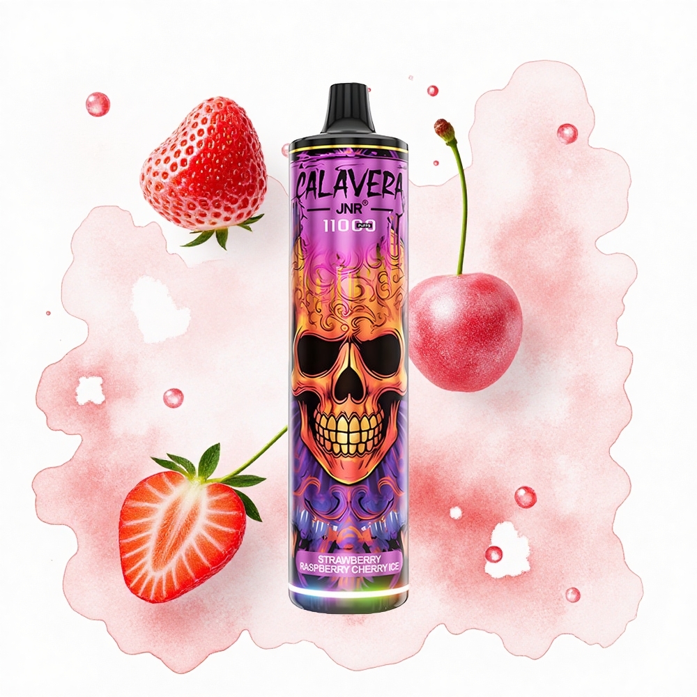 JNR Calavera 11000 Fresa Frambuesa Cereza Hielo con Carga Tipo-C y 21ml