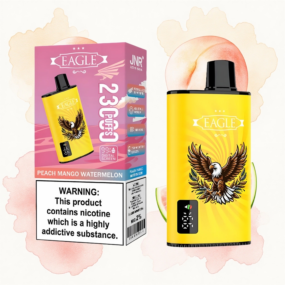 JNR EAGLE Smart 23000 Agua de Melocotón Mango Sandía con Pantalla Digital y Bobina Mesh 1.0ohm