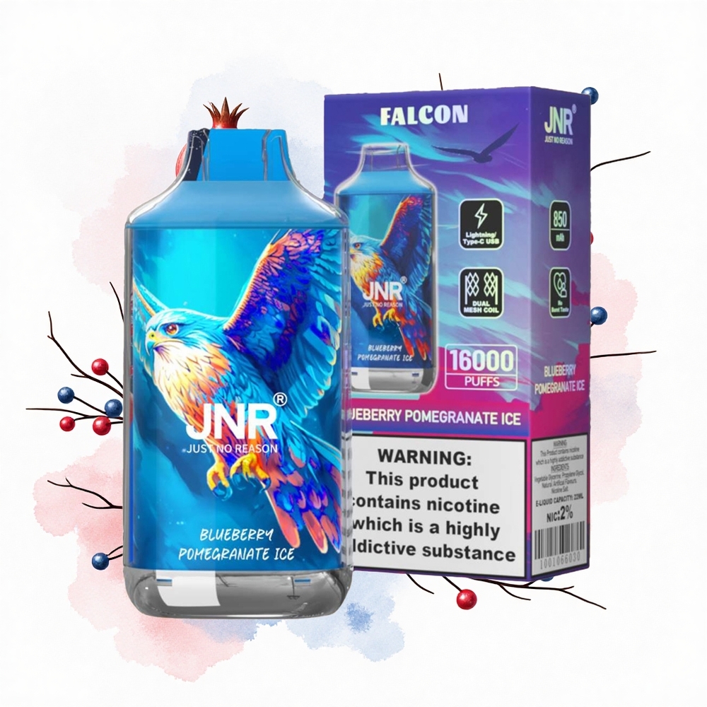 JNR Falcon 16000 Helada de Arándano y Granada 22ml 850mAh Dual Mesh