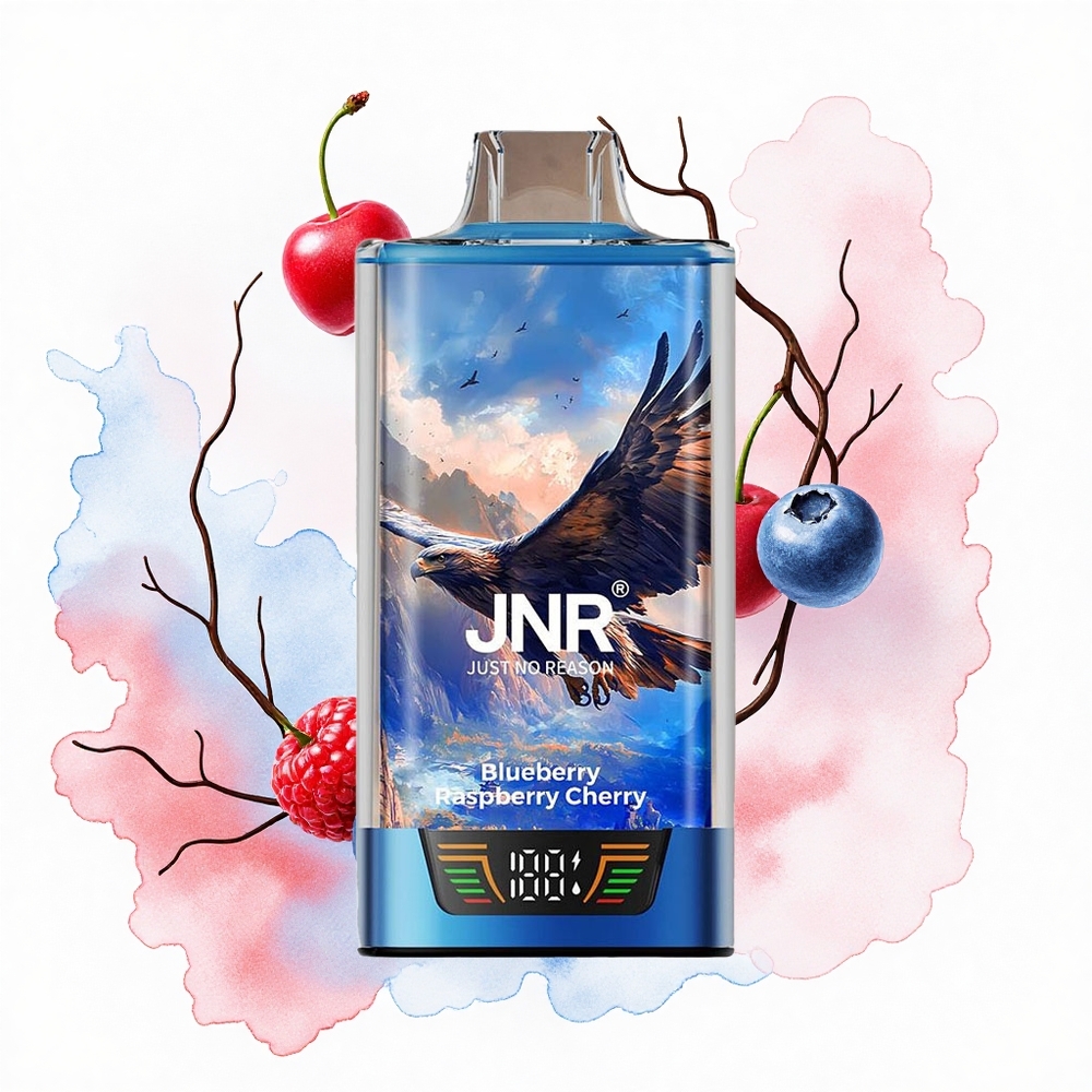 JNR Falcon Pro 28000 Arándano Frambuesa Cereza con 30ml y USB-C
