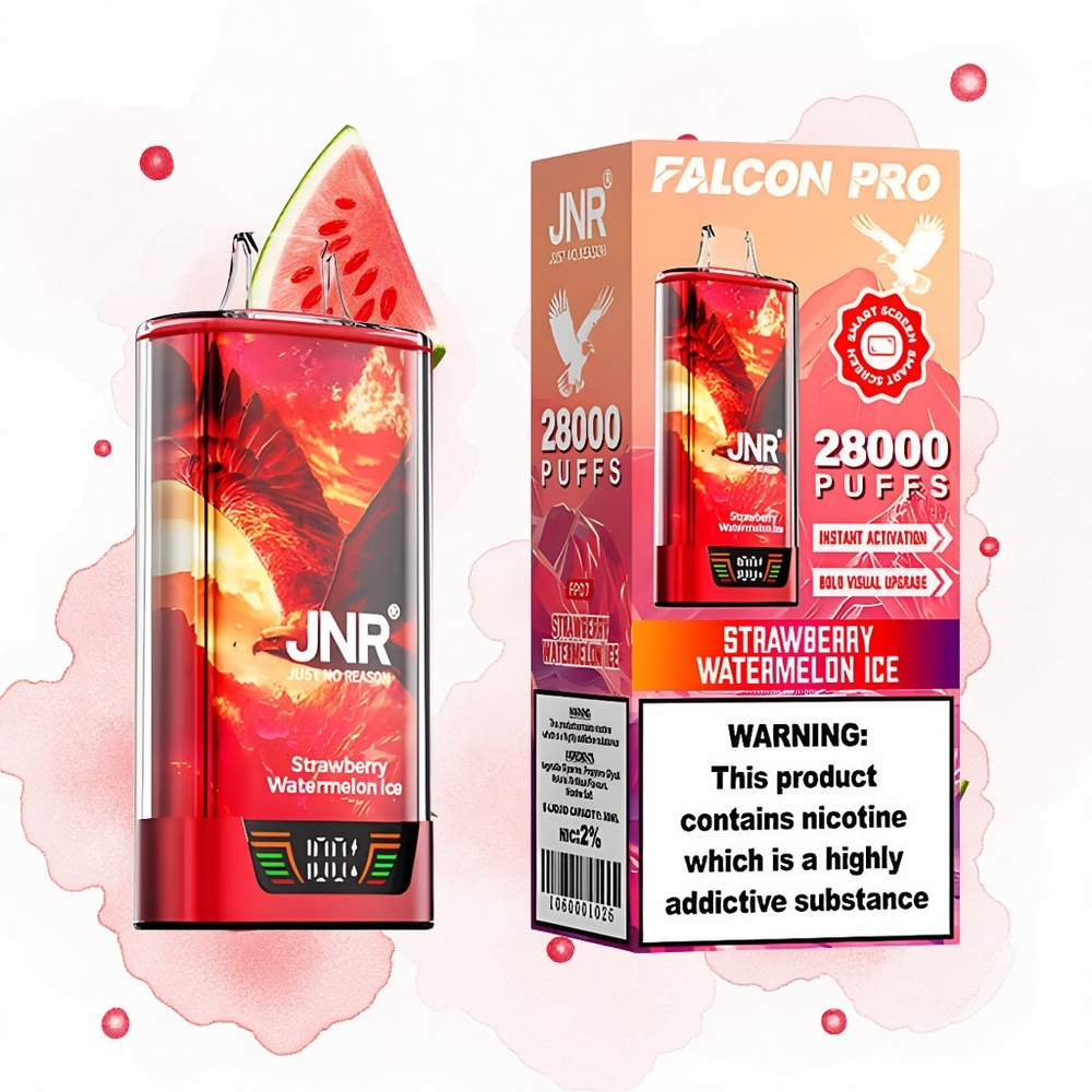 JNR Falcon Pro 28000 Fresa Sandía Hielo con Dual Malla y Pantalla Inteligente