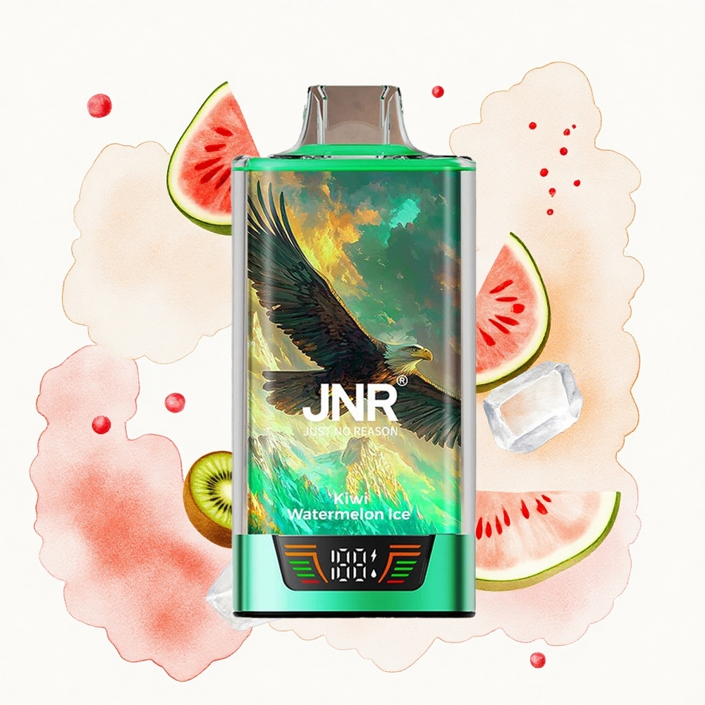 JNR Falcon Pro 28000 Kiwi Sandía Hielo 30ml Dual Malla USB-C