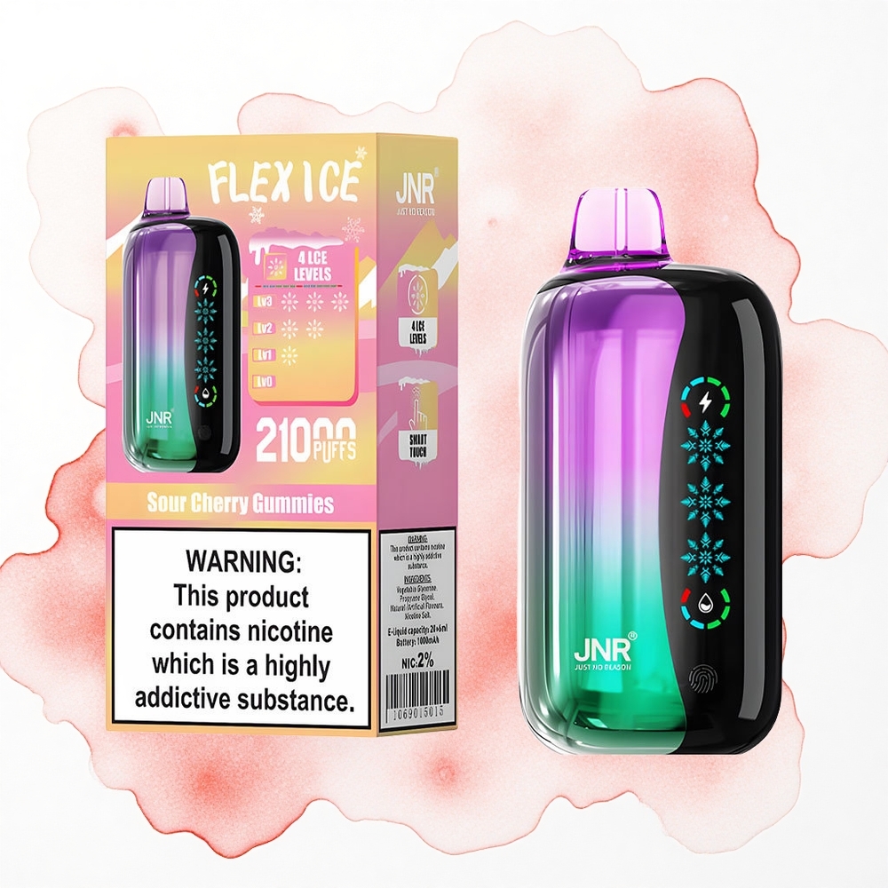 JNR Flex Ice 21000 Gomitas de Cereza Ácida con Ajuste de Hielo y Pantalla Táctil