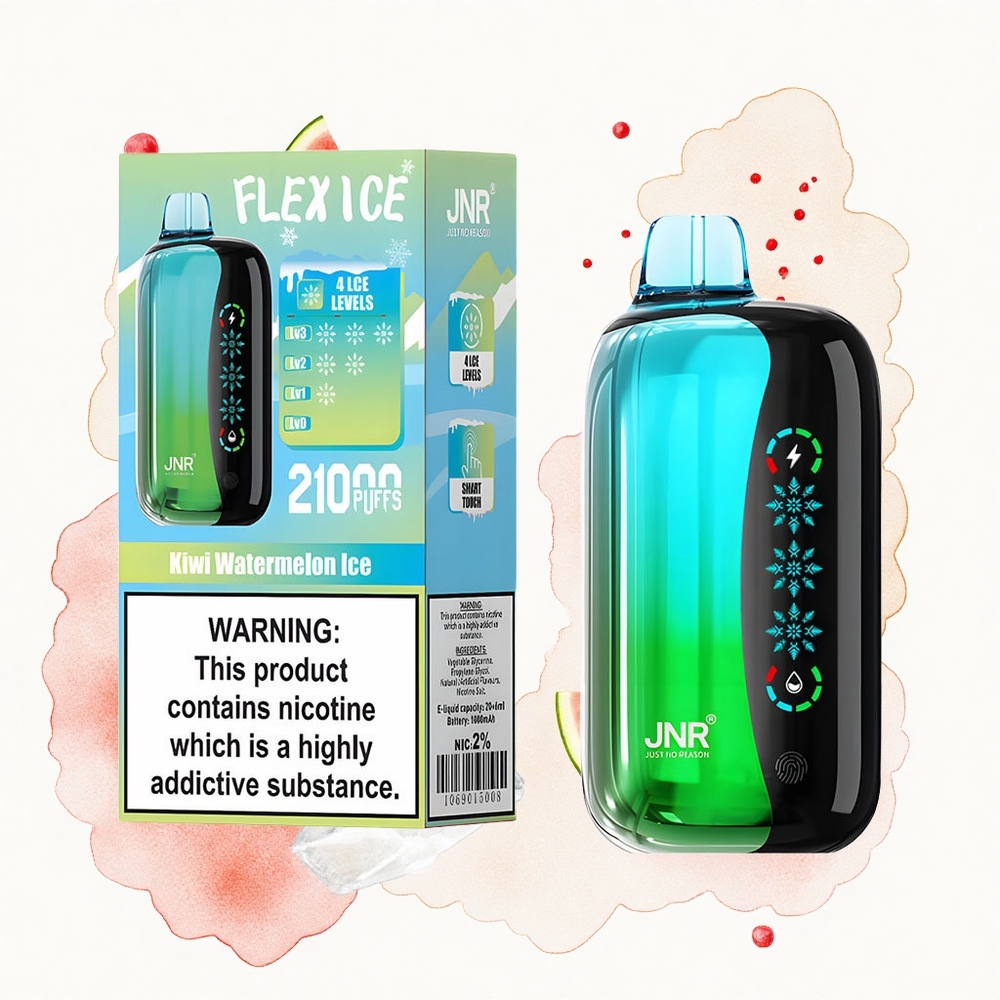 JNR Flex Ice 21000 Kiwi Sandía Hielo Ajustable 26ml Dual Mesh