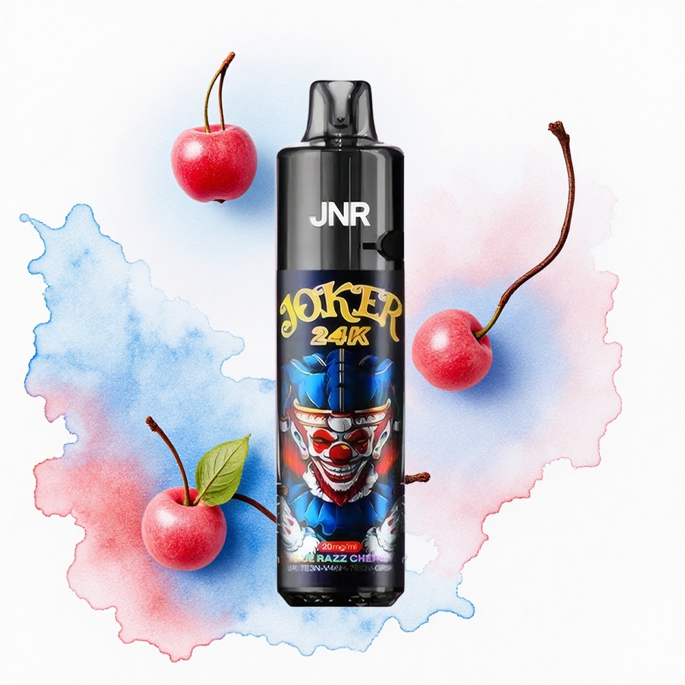 JNR Joker 24K Cereza Frambuesa Azul con 2% de Nicotina y Carga Tipo-C
