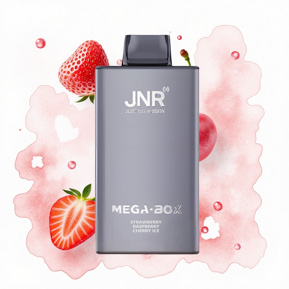 JNR Mega Box 25000 Fresa Frambuesa Cereza Hielo con 30ml y Carga Rápida Tipo-C
