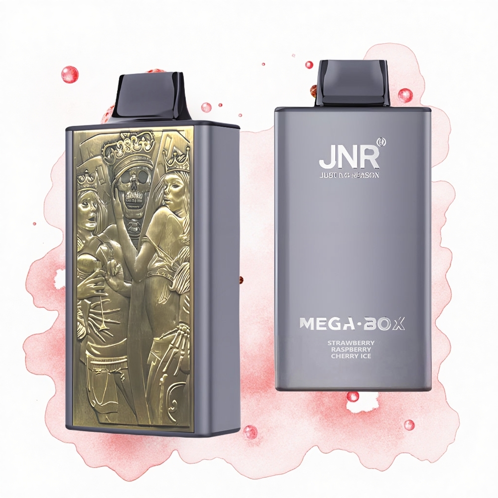 JNR Mega Box 25000 Fresa Frambuesa Cereza Hielo con 30ml y Carga Rápida Tipo-C