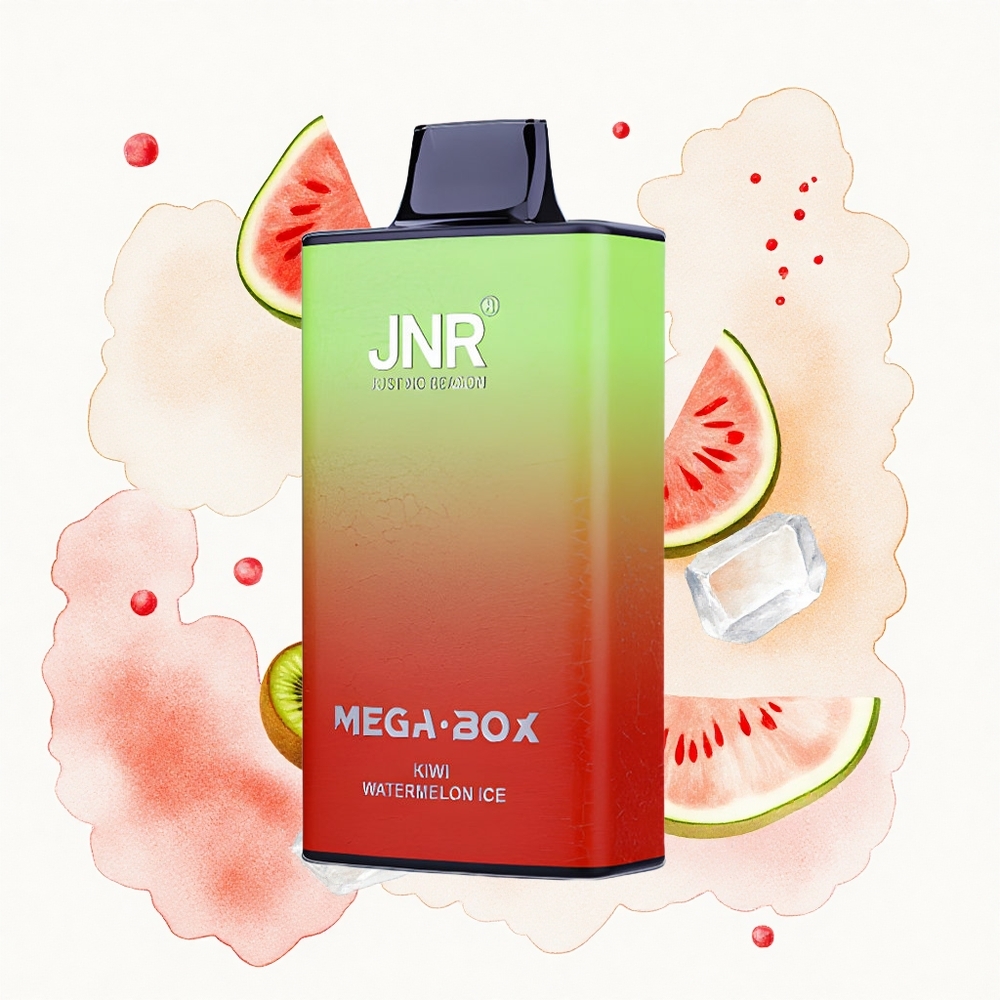 JNR Mega Box 25000 Kiwi Sandía Hielo Doble Malla Carga Rápida 30ml