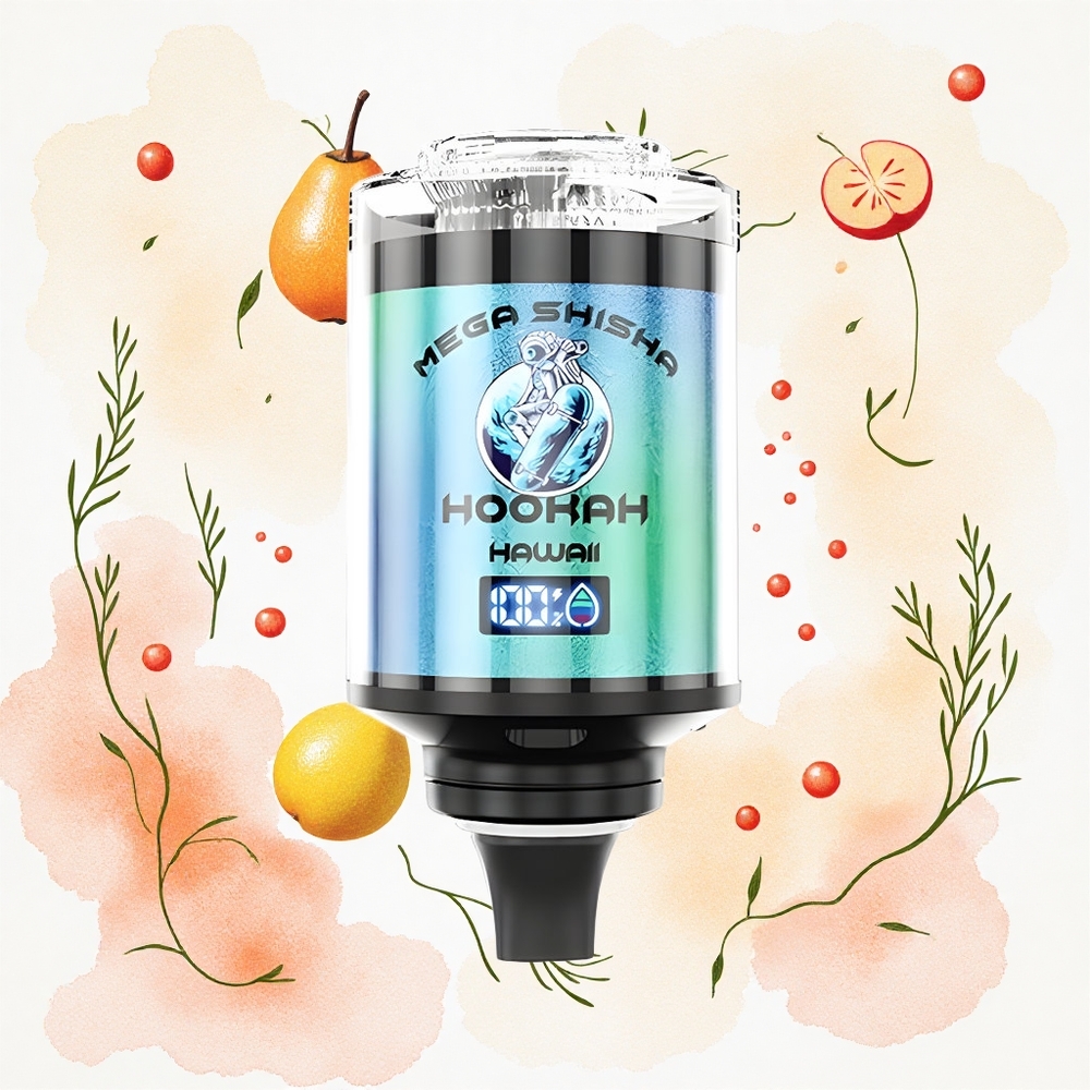 JNR Mega Shisha Hookah 100K Hawaii Gigante Pantalla Inteligente 2200mAh Carga Rápida